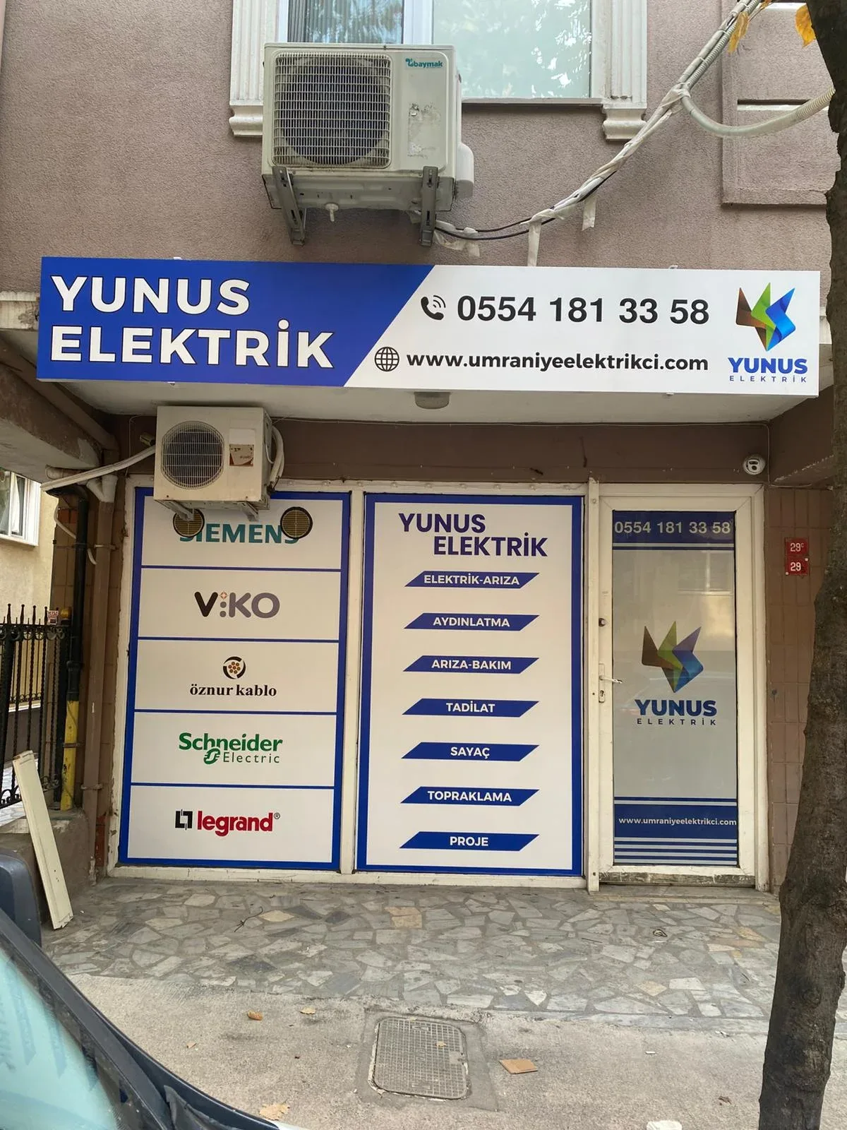 Yunus Elektrik mağaza tabelası ve dükkan cephesi, Ümraniye